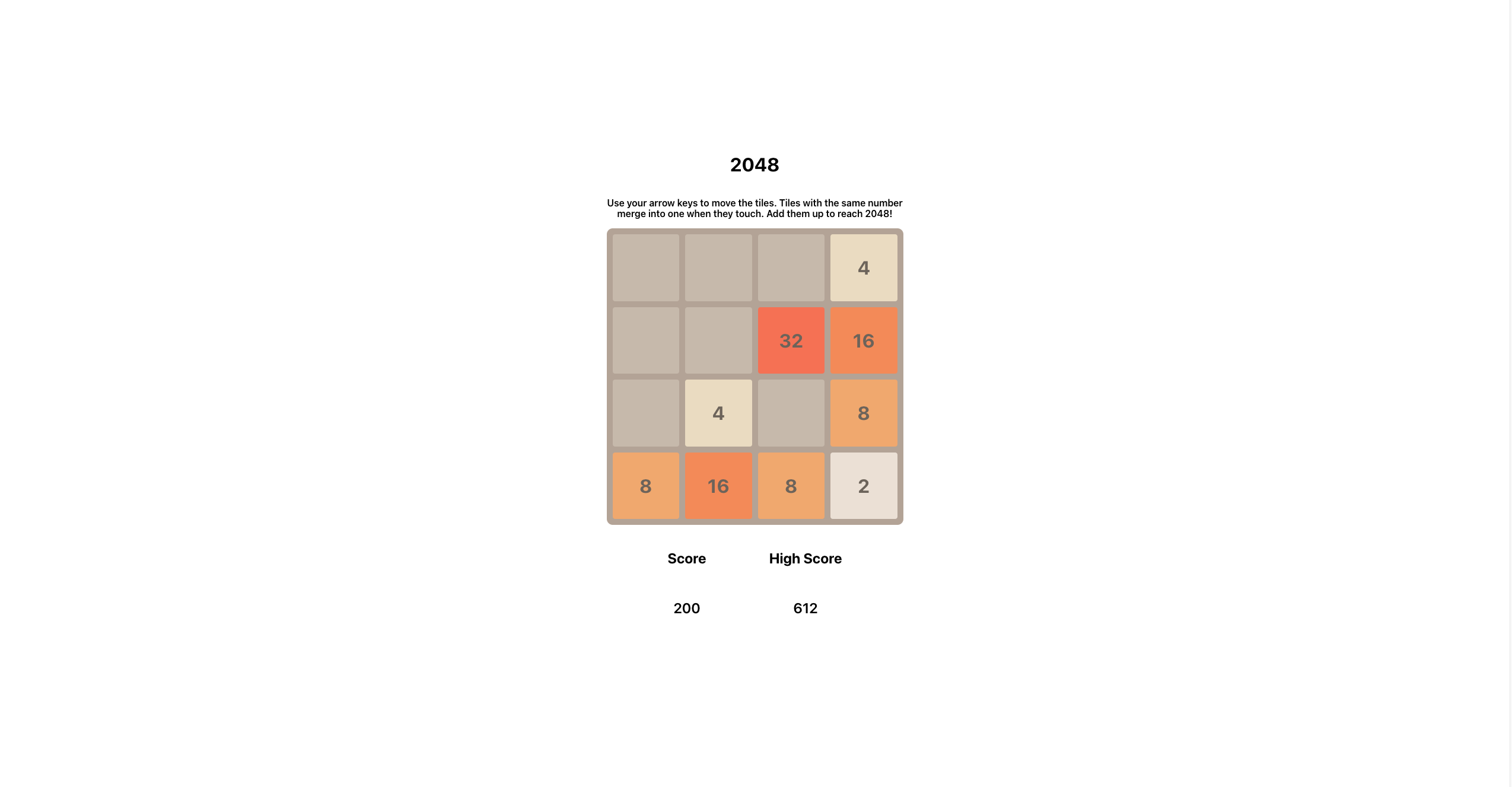 2048 game